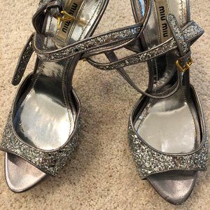 Silver Glitter High Heels